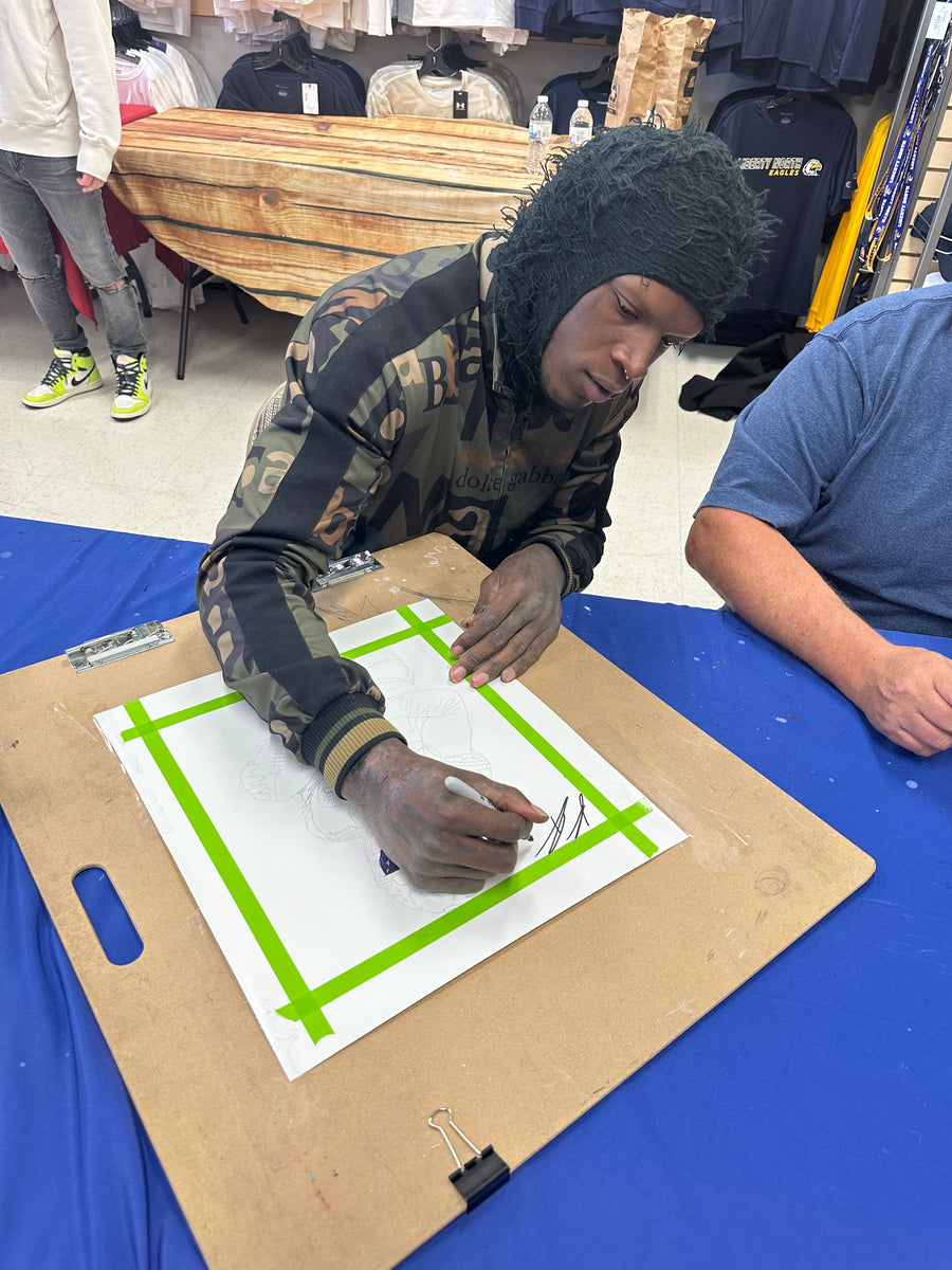 Original Autographed Kadarius Toney Art By Caitlyn Snelling